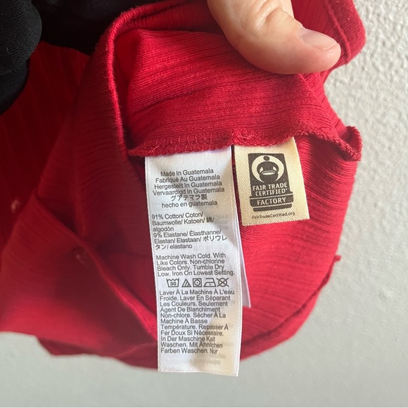 Madewell Red Ribbed Crewneck Shell Top Small - Picture 5 of 6
